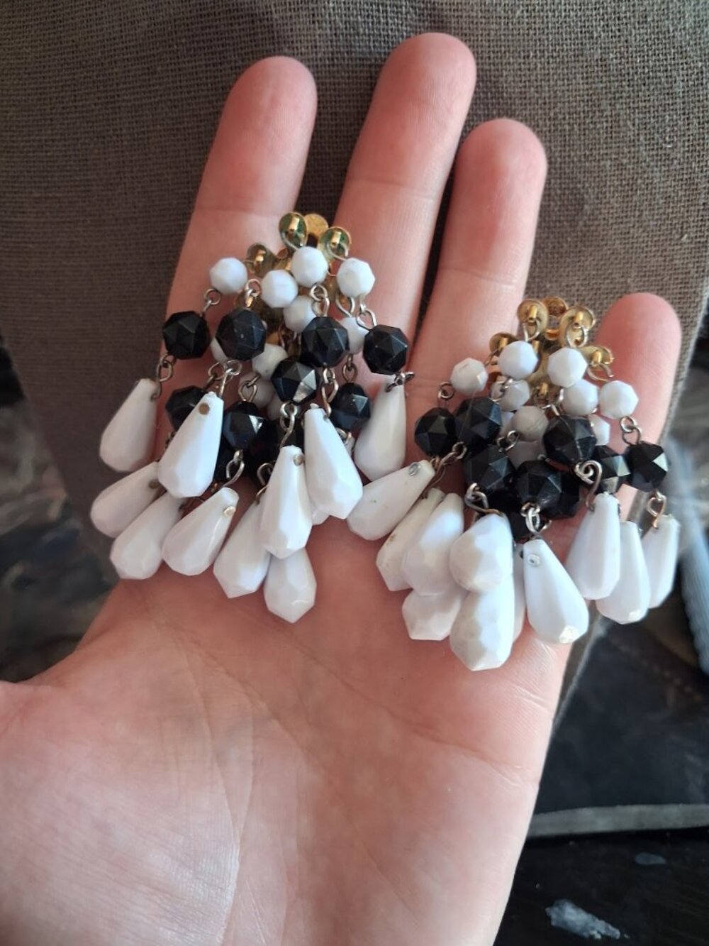 Unusual Dangle clip on earrings